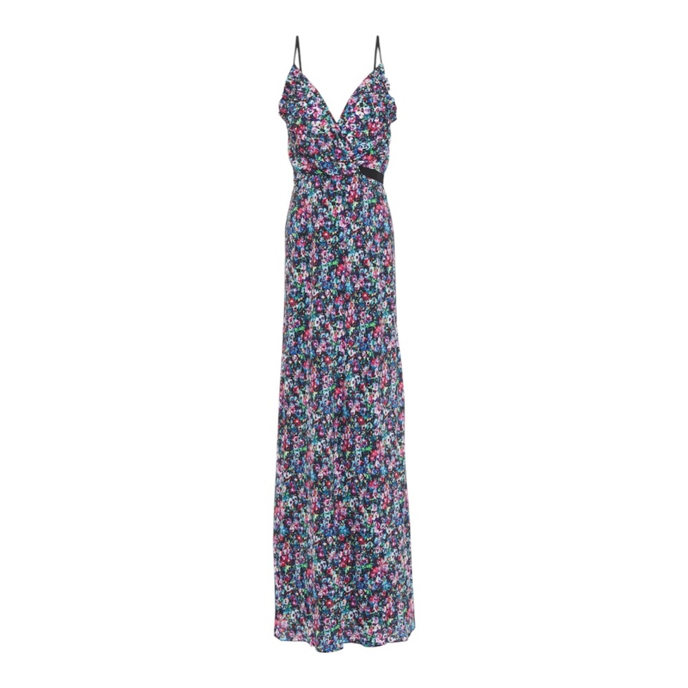 Saloni 100% silk floral maxi dress new without tags